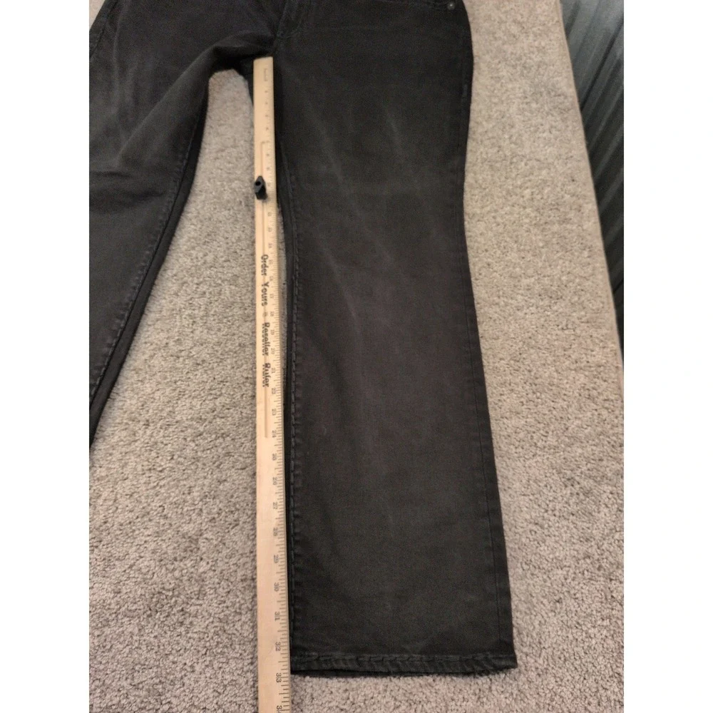 True Religion Ricky Relaxed Straight Black Jeans Mens 44 Thick Stitch Streetwear